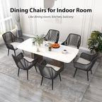 JOIVI Outdoor Dining Chairs Set of 6, 6 Pieces Woven Rope Patio Chairs with Armrest and Seat Cushions for Outside Porch, Balcony or Indoor Dining Kitchen, Restaurant, Black