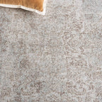 SAFAVIEH Evoke Collection Area Rug - 5'3" Square, Ivory & Taupe, Distressed Design, Non-Shedding & Easy to Clean, Ideal for Living Room, Bedroom, Dining Space (EVK256E)