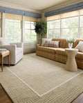 Loloi Chris Loves Julia Briggs Collection, Wheat & Ivory, 7'-9" x 9'-9" Area Rug – Minimal Gritted Design Area Rugs for Living Room Bedroom Entryway & Hallway No Shed High Traffic Home Decor Rug