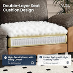 PHI VILLA Cloud Modular Couches Sets, 3 Pieces Large Sectional Sofa Set with Loveseats & Single Sofa, 6-Seater Upholstered Couch for Living Room, Chenille Fabric, Smoky Grey