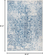SAFAVIEH Evoke Collection 5'1" x 7'6" Ivory / Navy EVK256N Oriental Distressed Non-Shedding Living Room Bedroom Area Rug