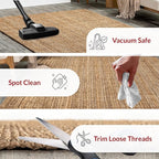 nuLOOM Ashli Solid Farmhouse Jute Runner Rug, 2' 6" x 6', Natural