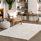 nuLOOM 2' x 3' Cozy Plush Area Rug, Machine Washable, Non-Slip, Soft Fluffy Shag Carpet for Living Room Bedroom Kids Room Nursery Home Decor, Kai Off-White