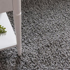 Unique Loom Solid Shag Collection Area Rug (10' 2" Round, Cloud Gray)