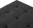 Christopher Knight Home Kinsley Square Ottoman Footstool, Ottoman Chair with Large Seat, Chenille Fabric Upholstery Coffee Table, Modern Side Table for Living Room Bedroom Home Decor, Grey