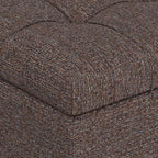 SIMPLIHOME Harrison 36 inch Wide Transitional Square Coffee Table Storage Ottoman in Mink Brown Tweed Look Fabric, Assembled, for the Living Room and Bedroom