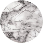 SAFAVIEH Craft Collection Area Rug - 5'3" Round, Grey & Silver, Modern Abstract Design, Non-Shedding & Easy Care, Ideal for High Traffic Areas in Living Room, Bedroom (CFT877G)