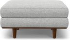 SIMPLIHOME Morrison Mid-Century Modern 89 inch Wide Sofa with Ottoman Set in Mist Grey Woven-Blend Fabric for the Living Room and Family Room