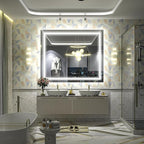 48x40 inch Large LED Bathroom Mirror, Lighted Vanity Mirror for Wall, Dimmable, Anti-Fog, Shatter-Proof, ETL Listed (Front Lights + Backlit)