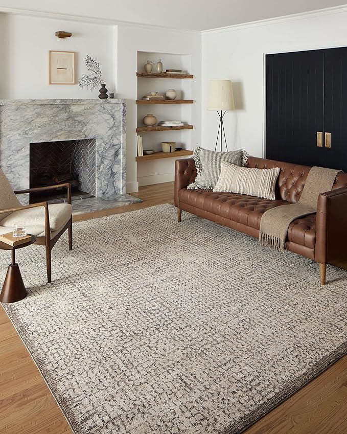 Loloi Darby Collection DAR-04 Ivory/Stone 6'-7" x 9'-3" Area Rug