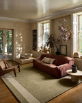 Loloi Leanne Ford Craven Collection CVN-01 Light Olive/Oatmeal 7'-9" x 9'-9" Area Rug Geometrical, Patterned, Neutral, Living Room, Bedroom, Dining Room