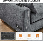 VANOMi Large Modular Sectional Sofa, Oversized Couch with Charging Station, Cloud Couch Deep Seat Sofa with Thick Cushion, Convertible Sectional Couches for Living Room Office Apartment