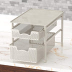 Simple Houseware Stackable 2 Tier Sliding Basket Organizer Drawer, White