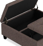 SIMPLIHOME Harrison 36 inch Wide Transitional Square Coffee Table Storage Ottoman in Mink Brown Tweed Look Fabric, Assembled, for the Living Room and Bedroom