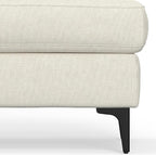 SIMPLIHOME Ava Ottoman in 100% Recycled Polyester Tightly Woven Performance Fabric, Cream, 36-inch Wide, Mid-Century Modern Style Multipurpose Table or Footrest Ottoman, Assembled,for Living Room
