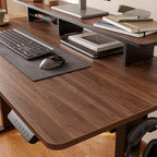 FEZIBO One-Piece Standing Desk Adjustable Height Stand up Home Office Desk, 40x24 Inch Electric Standing Computer Desk, with 4 Memory Presets, Headphone Hook, Black Walnut