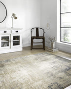 Loloi Teagan Collection TEA-08 Ivory/Mist 7'-11" x 10'-6" Area Rug, Large, Soft Neutral Rug, High-Traffic for Living Room, Bedroom, Home Office, Dining Area