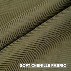 FUTEI Olive Green Chenille Throw Pillow Covers 26x26 Inch Set of 2,Soft Wide Chevron Textured Euro Pillow Shams,Farmhouse Home Decor for Couch Bed Living Room