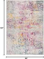 SAFAVIEH Evoke Collection 8' x 10' Ivory / Fuchsia EVK256Q Oriental Distressed Non-Shedding Living Room Bedroom Dining Home Office Area Rug