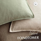 Foindtower Pack of 2, Decorative Linen Solid Throw Pillow Covers Soft Accent Cushion Case Boho Farmhouse Pillowcase for Chair Couch Sofa Bedroom Living Room Home Decor 20 x 20 Inch Light Sage Green