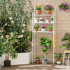 3-Tier Over The Toilet Storage, Bathroom Organizer, Space-Saving, Above Toilet Storage Rack with 4 Hooks and Paper Holder, Metal Shelf, White