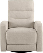 Watson & Whitely Swivel Power Recliner with Adjustable Headrest, Recliner Chairs for Adults, Small Glider Rocker for Living Room, Fabric in Khaki