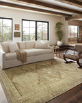 Loloi Magnolia Home by Joanna Gaines Sinclair Collection SIN-02 Khaki/Tobacco 2'-3" x 3'-9", .25" Pile Height, Machine Washable, Accent Rug