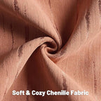 FUTEI Rust Chenille Decorative Throw Pillow Covers 22x22 Inch Set of 2,Soft Embossed Striped Textured Cushion Case,Modern Home Decor for Couch Bed Living Room