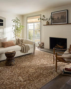 Loloi Magnolia Home by Joanna Gaines Junie Collection JUE-01 Clay/Natural 9'-6" x 9'-6", .38" Pile Height, Round Area Rug