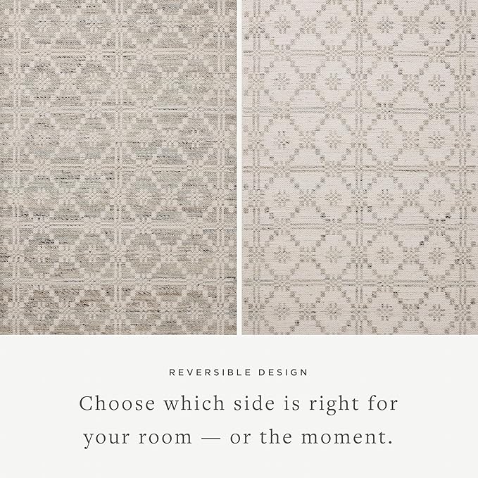 Loloi Angela Rose Rivers Collection RIV-02 Lagoon/Ivory 9'-3" x 13' Reversible Area Rug