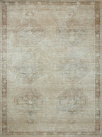 Loloi Amber Lewis Cambria Collection CBR-02 Mist/Natural 2'-0" x 5'-0" Accent Rug Jute, Neutral, Vintage Style, Antique Tone, Living, Bedroom, Dining, Carpet