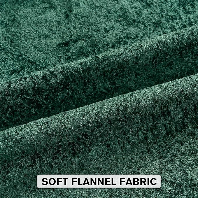 FUTEI Christmas Dark Green Flannel Throw Pillow Covers 26x26 Inch Set of 2,Soft Dimensional Textured Euro Pillow Shams,Modern Home Decor for Couch Living Room