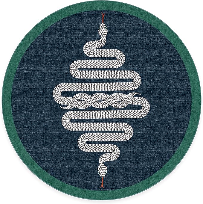 RUGGABLE x Jonathan Adler Machine Washable Modern Area Rug – Venom Sapphire 6 ft Round, Stain-Resistant, Non-Slip – Medium Rugs for Living Room, Bedroom, Hallway, Entryway & Office–with Standard Pad