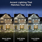 Enbrighten Vibe Eternity Accent Permanent Outdoor Lights for House, 100ft, 24 RGBWIC LEDs, Wide Spacing, 94lm, Tunable White, Everyday Eave Lighting, Smart App, Works with Alexa, Google Home, 85714