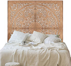 Queen Wood Headboard Rustic | Carved Full Head Board Only | Wooden Wall Art Full Size Bed | Wall Mount Decor King or Queen | Bed Headboard Panels
