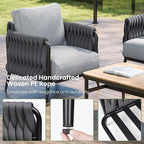 Outdoor Patio Furniture Set 6-Piece, Outdoor 5-Seat Sofa with Coffee Table, Waterproof Thick Cushion Patio Conversation Set, All Weather Outdoor Couch Set for Deck, Lawn, Balcony, Porch