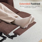 MCombo Power Lift Recliner Chair for Elderly, Lift Chair with Heat and Massage for Tall People, USB&Type C Ports, Extended Footrest, Cup Holders, Fabric 7516 (Large, Coffee)