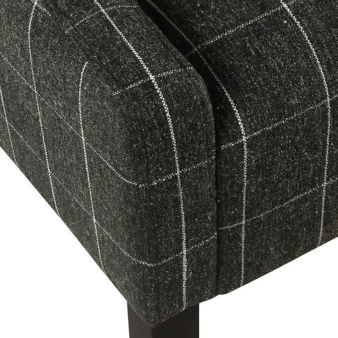 Homepop Home Decor | Upholstered Classic Swoop Arm Accent Chair | Accent Chairs for Living Room & Bedroom | Decorative Home Furniture, Black Windowpane