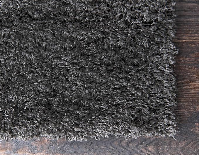 Unique Loom Solid Shag Collection Area Rug (2' x 3' 1" Rectangle, Graphite Gray)