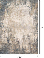 Loloi Teagan Collection TEA-08 Ivory/Mist 7'-11" x 10'-6" Area Rug, Large, Soft Neutral Rug, High-Traffic for Living Room, Bedroom, Home Office, Dining Area