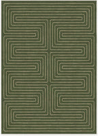 RUGGABLE x Jonathan Adler Machine Washable Modern Area Rug – Labyrinth Fern Green 5x7, Stain-Resistant, Non-Slip – Medium Rugs for Living Room, Bedroom, Hallway, Entryway & Office–with Standard Pad