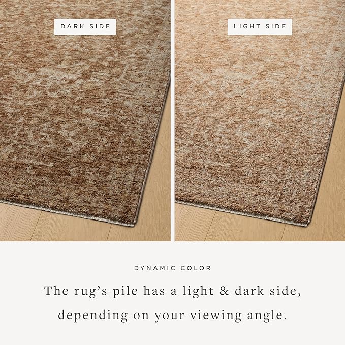 Loloi Magnolia Home by Joanna Gaines Junie Collection JUE-01 Clay/Natural 3'-11" x 5'-7", .38" Pile Height, Accent Rug
