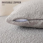 Foindtower Pack of 2 Textured Boucle Throw Pillow Covers Accent Solid Decorative Lumbar Pillow Cases Cozy Woven Couch Cushion Case for Sofa Bedroom Living Room Home Decor, 12 x 20 Inch,Neutral Grey