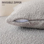 Foindtower Set of 2, Decorative Textured Boucle Throw Pillow Covers Accent Solid Pillow Cases Soft Cozy Couch Cushion Case for Chair Sofa Bedroom Living Room Home Decor 24 x 24 Inch Neutral Grey