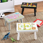 Let’s Make Memories Personalized My Own Name Step Stool - Children’s Step Stool - Sturdy Wood – Non-Toxic Paint, Sealer - Turtle Design - White - 14’Wx9.25”Lx8.75”H - Ages 3+