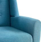 HUIMO Button-Tufted Accent Chairs,Upholstered Reading Living Room Chair,Mid Century Modern Chair with Linen Fabric, Club Chair,Comfy Arm Chairs for Living Room,Bedroom Lake Blue