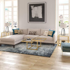 Henn&Hart 43" Wide Square Coffee Table in Brass, Modern coffee tables for living room, studio apartment essentials