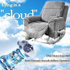 Power Lift Recliner Chair for Elderly People, Dual Motor Lay Flat Recliner with Vibration Massage and Heat, Heavy Duty Motion Mechanism Standing Assistance Reclining Chair, Chenille Fabric Dark Gray