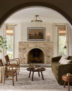 Loloi Magnolia Home by Joanna Gaines Pace Collection PAC-01 Natural/Stone 9'-6" x 9'-6" Round Area Rug