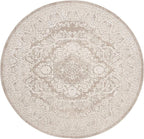 SAFAVIEH Reflection Collection Area Rug - 6'7" Round, Beige & Cream, Non-Shedding & Easy Cleaning, Ideal for Living Room, Bedroom (RFT668A)